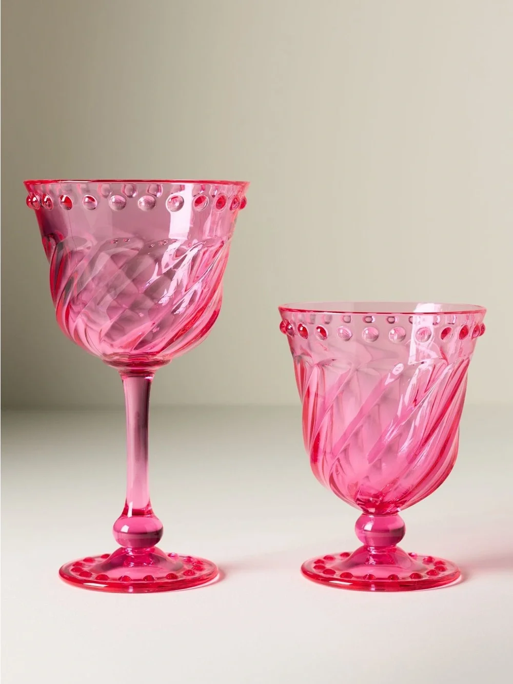 Anthropologie Acrylic Wine Glasses Set of Four NIB